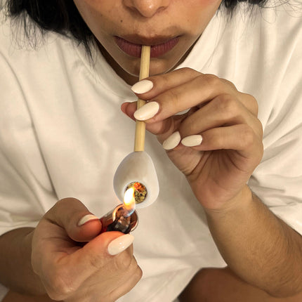Whole Seed Pipe | Bamboo + Tagua Seed | Full-Polish Finish