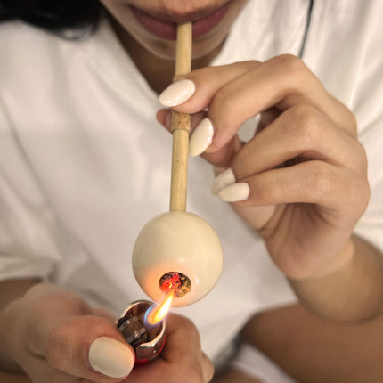 Lollipop Pipe | Bamboo + Tagua Seed