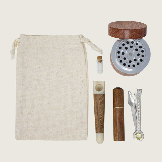 Kit 7: Classic Pipe + Pouch + Tool + Grinder + Container + Vial
